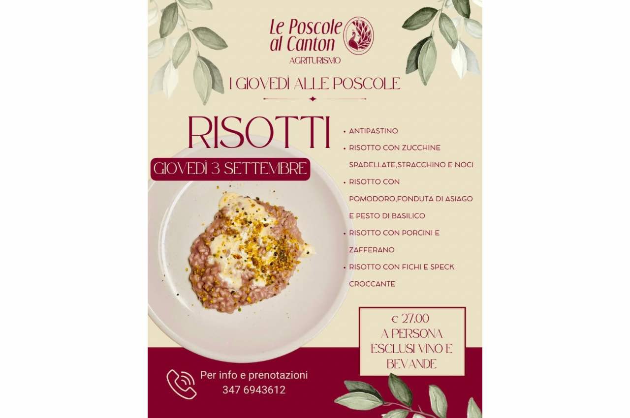 Una serata dedicata ai Risotti 🍚