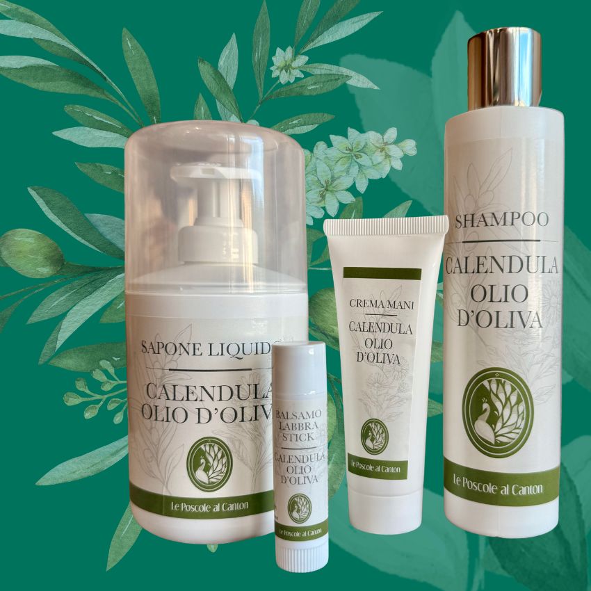 cesto di natale olio d'oliva e calendula